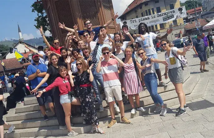 Exploring Sarajevo landmarks on a Free Walking Tour Sarajevo