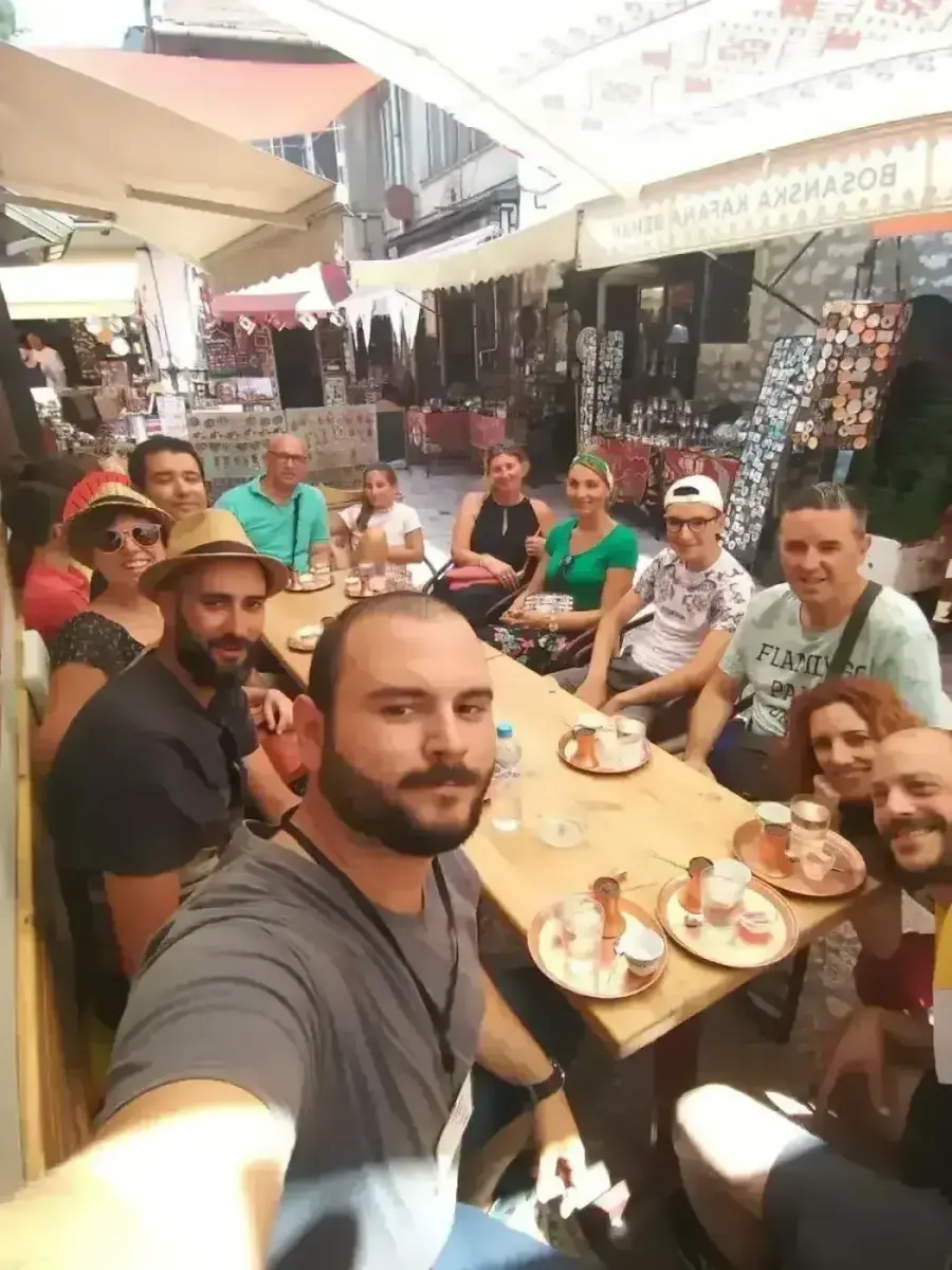 Local guide leading Free Walking Tour Sarajevo city center