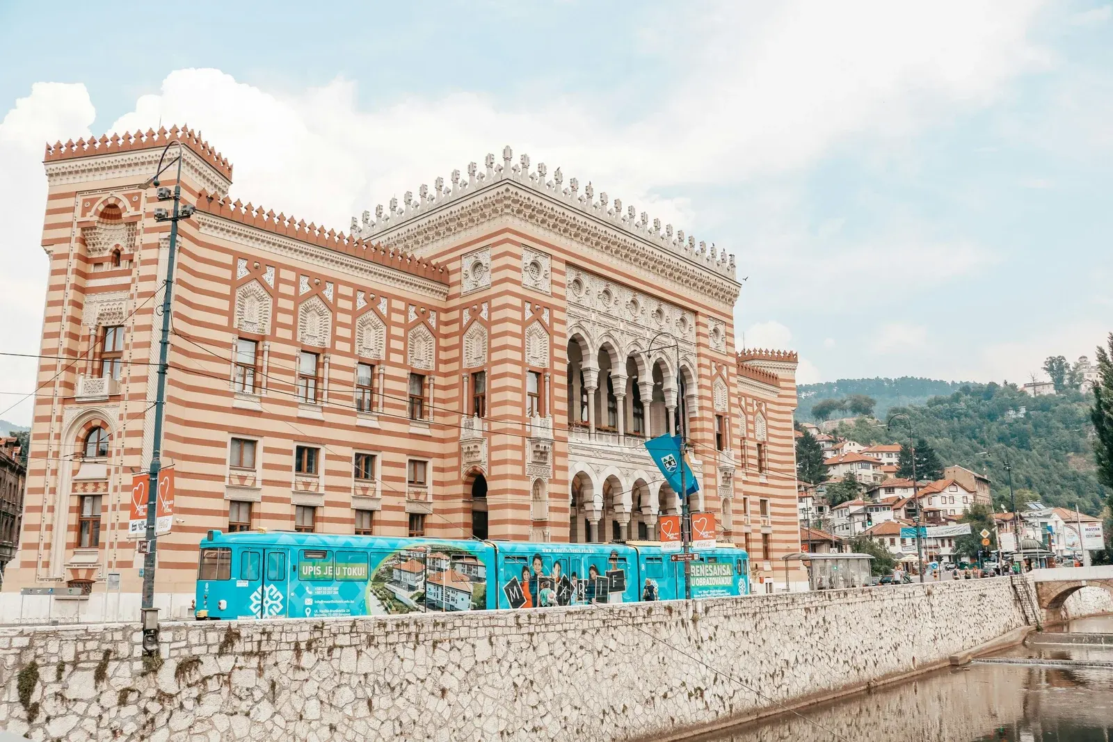 Sarajevo Free Walking Tour group visiting Latin Bridge